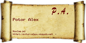 Potor Alex névjegykártya